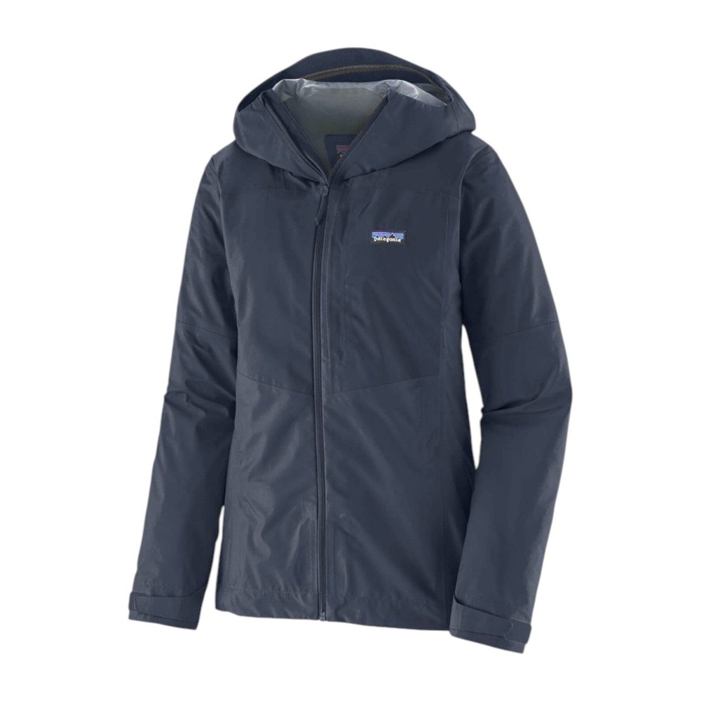 Patagonia Boulder Fork Rain Jacket Womens XS Smolder Blue Grey H2No Waterproof